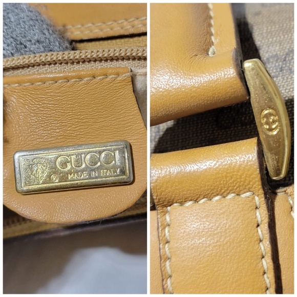 Authentic GUCCI Vintage Micro GG Canvas Boston Bag Beige/Brown - Picture 10 of 14